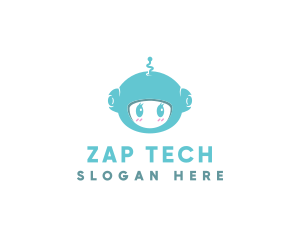 Cute Robot Tech  logo design