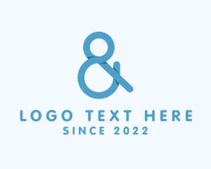 Font - Blue Ampersand Lettering logo design