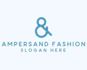 Blue Ampersand Lettering logo design