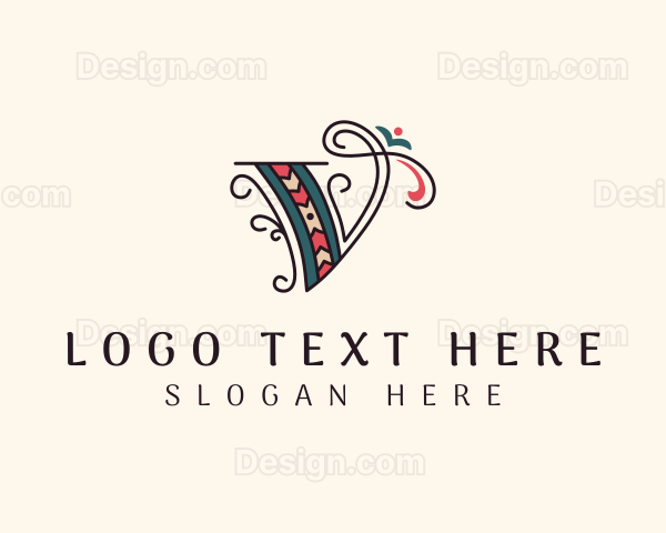 Creative Decorative Letter V Logo