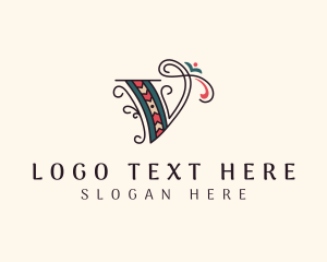 Creative Decorative Letter V Logo