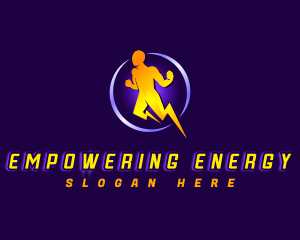 Power Lightning Superhero logo design