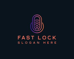 Padlock Security Tech logo design