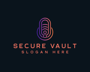 Padlock Security Tech logo design