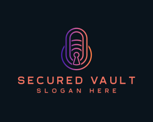 Padlock Security Tech logo design