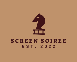 Horse Chesspiece Film logo design