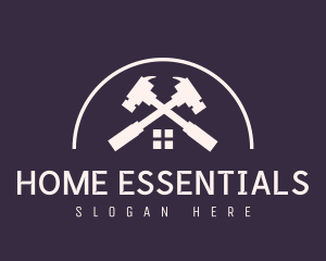 Dome Home Construction Hammer logo design