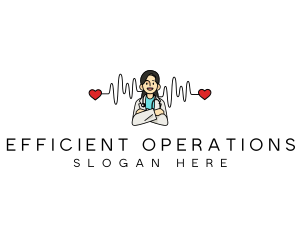 Medical Heartbeat Cardiologist logo design