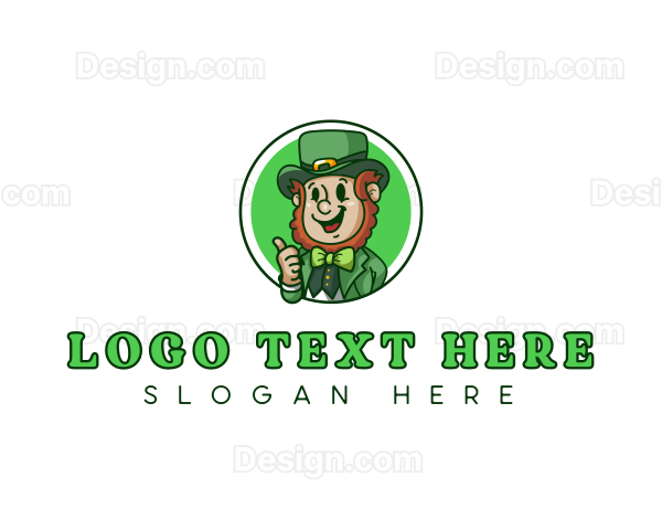 Irish Leprechaun Dwarf Logo