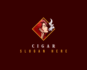 Lady Cigarette Smoke logo design