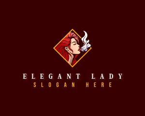 Lady Cigarette Smoke logo design