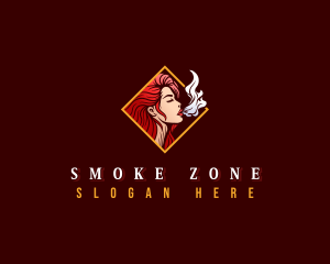 Lady Cigarette Smoke logo design