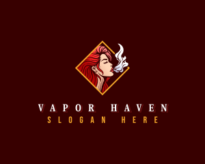 Lady Cigarette Smoke logo design