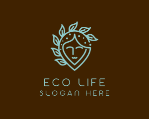 Eco Woman Face logo design