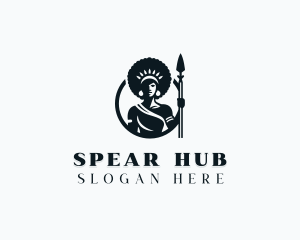 African Warrior Woman logo design