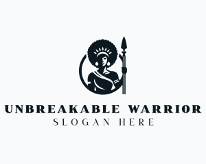 African Warrior Woman logo design