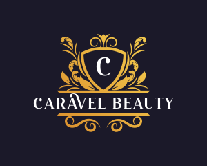 Luxury Floral Shield logo design