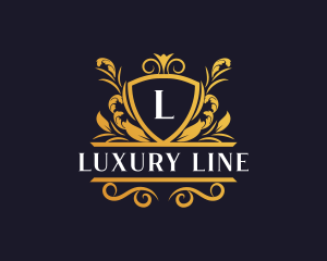 Luxury Floral Shield logo design