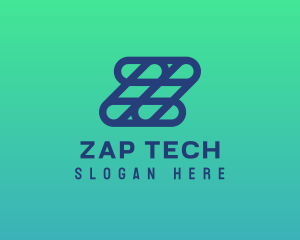 Cyber Tech Grid Letter Z logo design