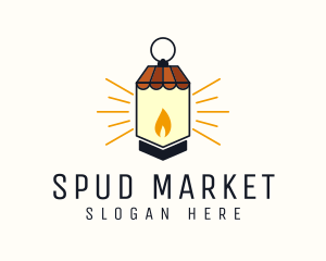 Lamp Market Bulb logo design