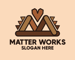 Brown Ethnic Heart logo design