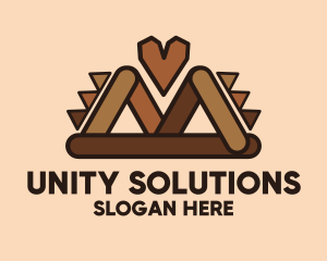 Brown Ethnic Heart logo design