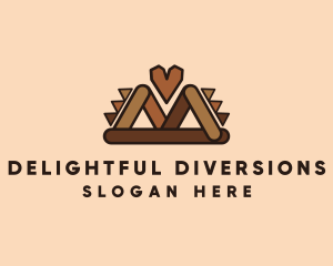 Brown Ethnic Heart logo design