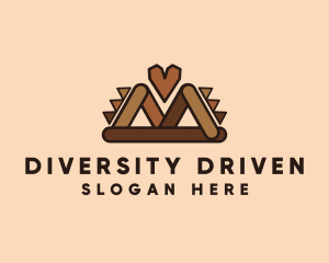 Brown Ethnic Heart logo design