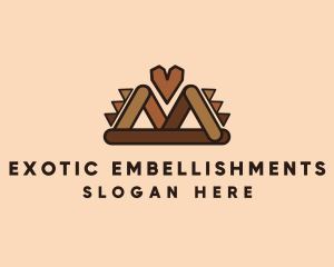 Brown Ethnic Heart logo design