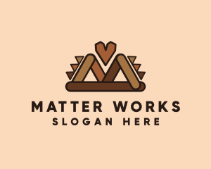 Brown Ethnic Heart logo design