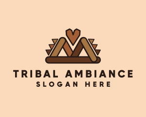 Brown Ethnic Heart logo design