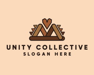 Brown Ethnic Heart logo design