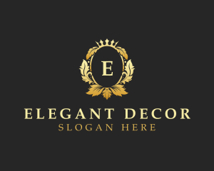 Ornate Wreath Crown logo design