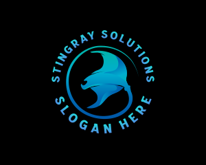 Sea Stingray Fish logo