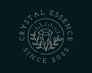 Wreath Crystal Gemstone  logo design