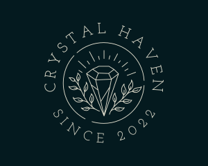 Wreath Crystal Gemstone  logo design
