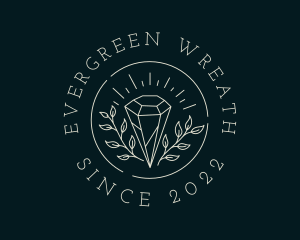 Wreath Crystal Gemstone  logo design