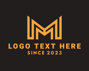 Orange Letter M Building logo