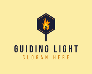 Fire Torch Light logo design