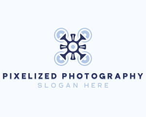 Quadcopter Tech Drone logo design