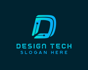 Generic Tech Letter D logo design