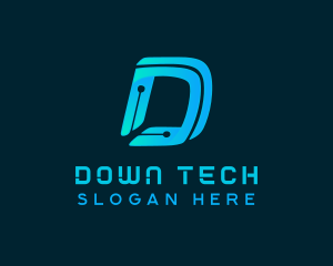 Generic Tech Letter D logo design