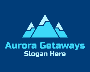 Blue Snowy Mountain logo design