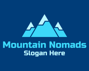 Blue Snowy Mountain logo design