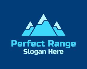 Blue Snowy Mountain logo design