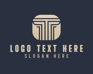 Legal Pillar Letter T logo