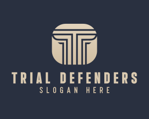 Legal Pillar Letter T logo design