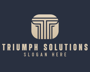 Legal Pillar Letter T logo design