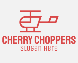 Red Minimalist Helicopter logo design