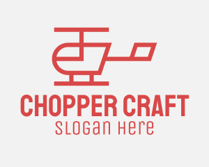 Red Minimalist Helicopter logo design